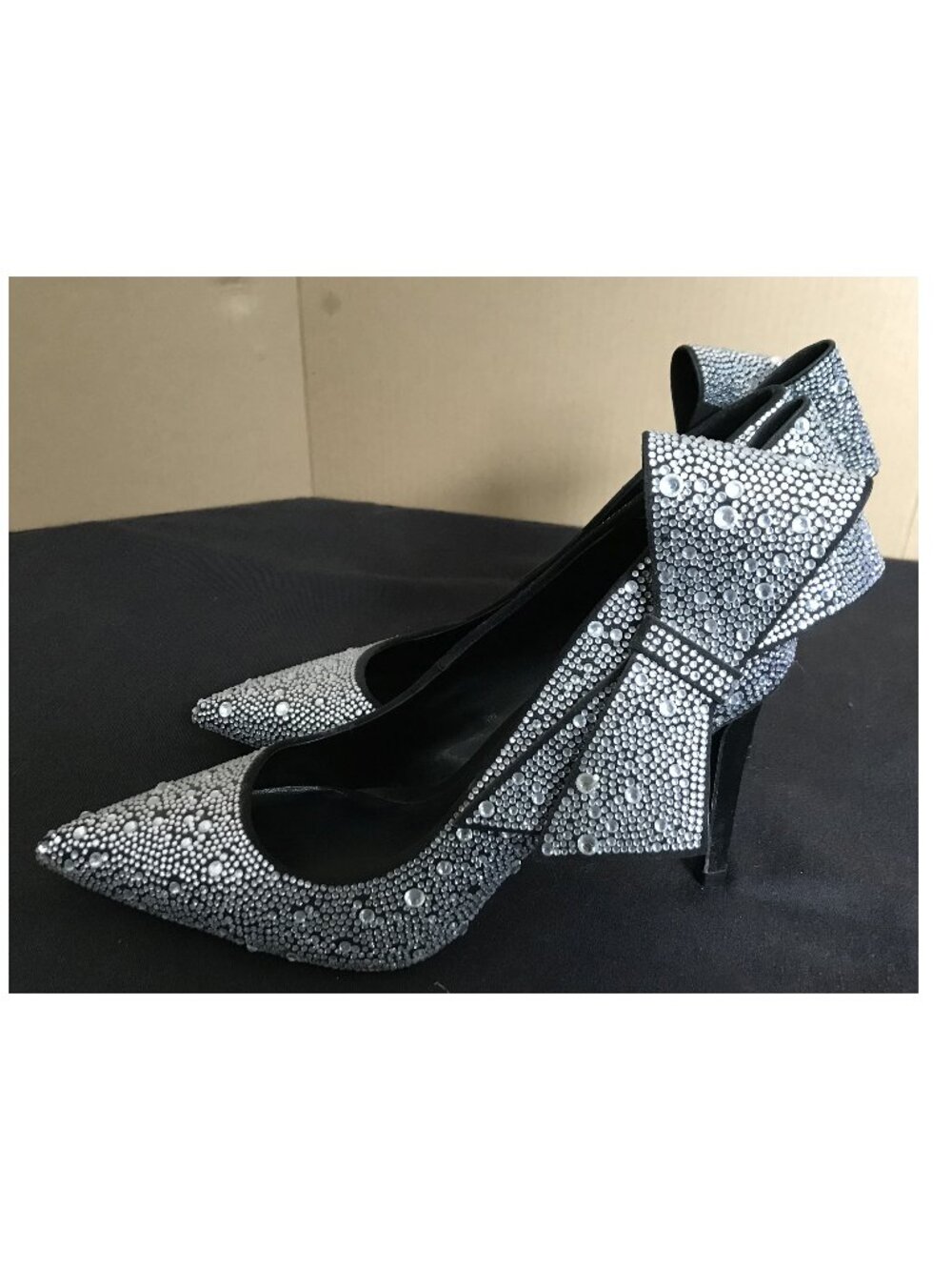 INC International Concepts Rhinestone Pump Heels in Silver / Black, Size 8 - Picture 10 of 11